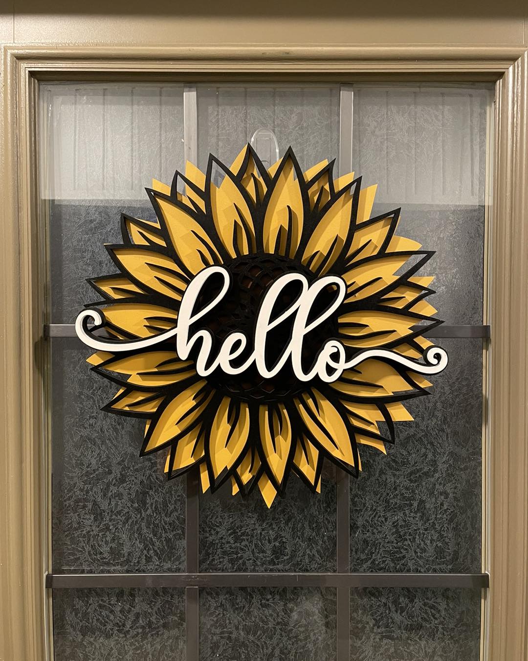 Hello Sunflower Door Hanger